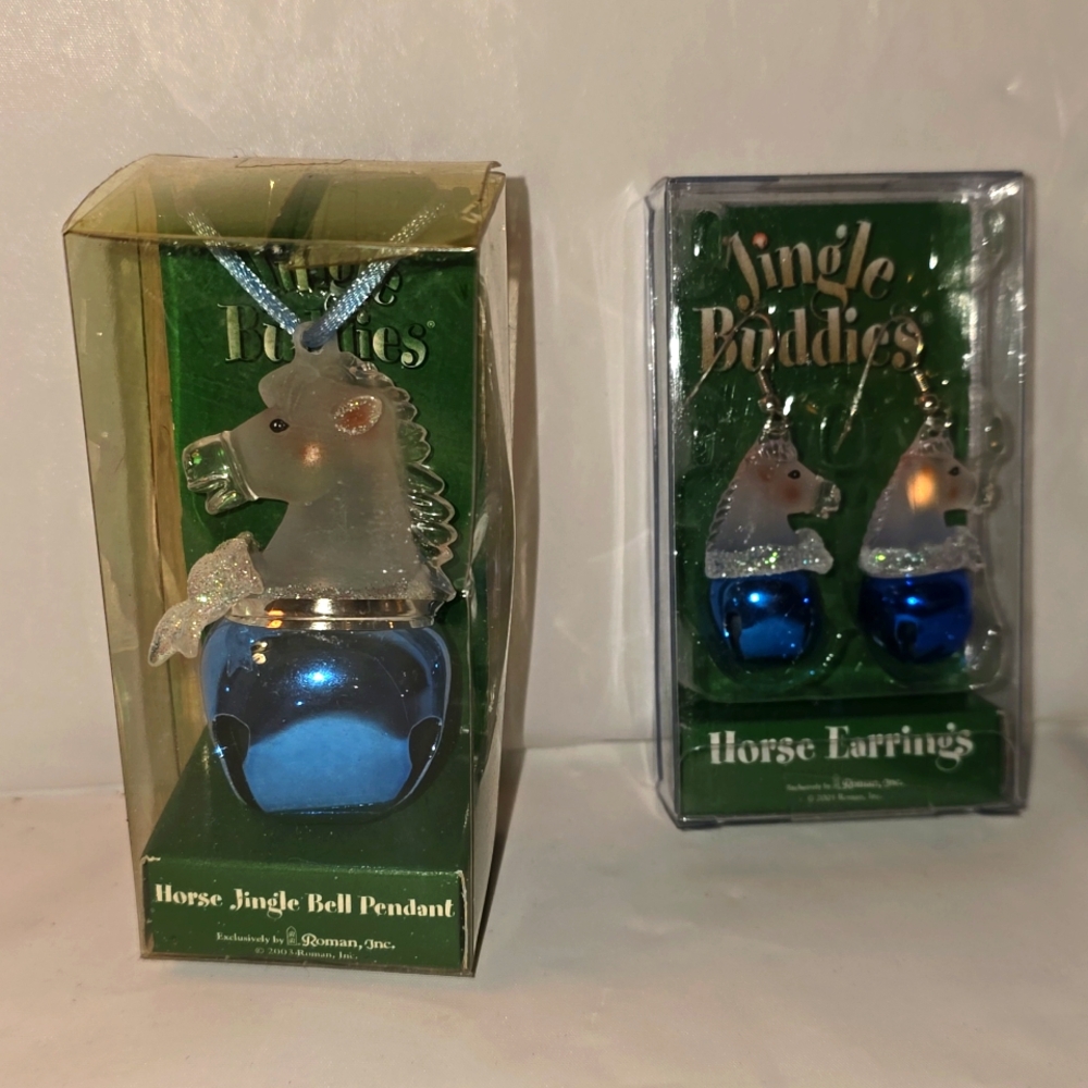 Horse Jingle Bell Pendant & Earrings
